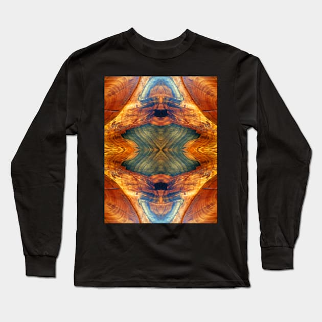 Wood Grain Design by Adelaide Artist Avril Thomas Long Sleeve T-Shirt by AvrilThomasart